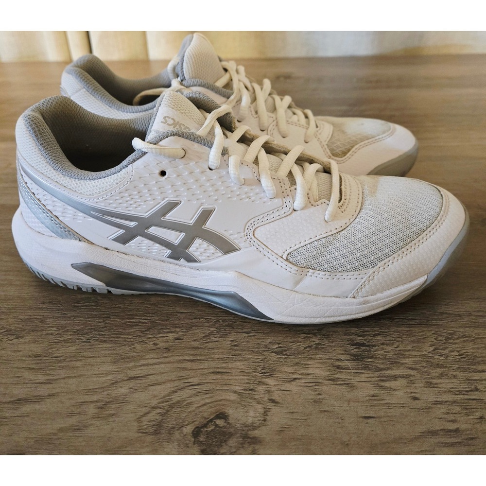 ASICS Gel-Deodor Volleyball Tennis Court Shoes White Silver Womens Size 8.5